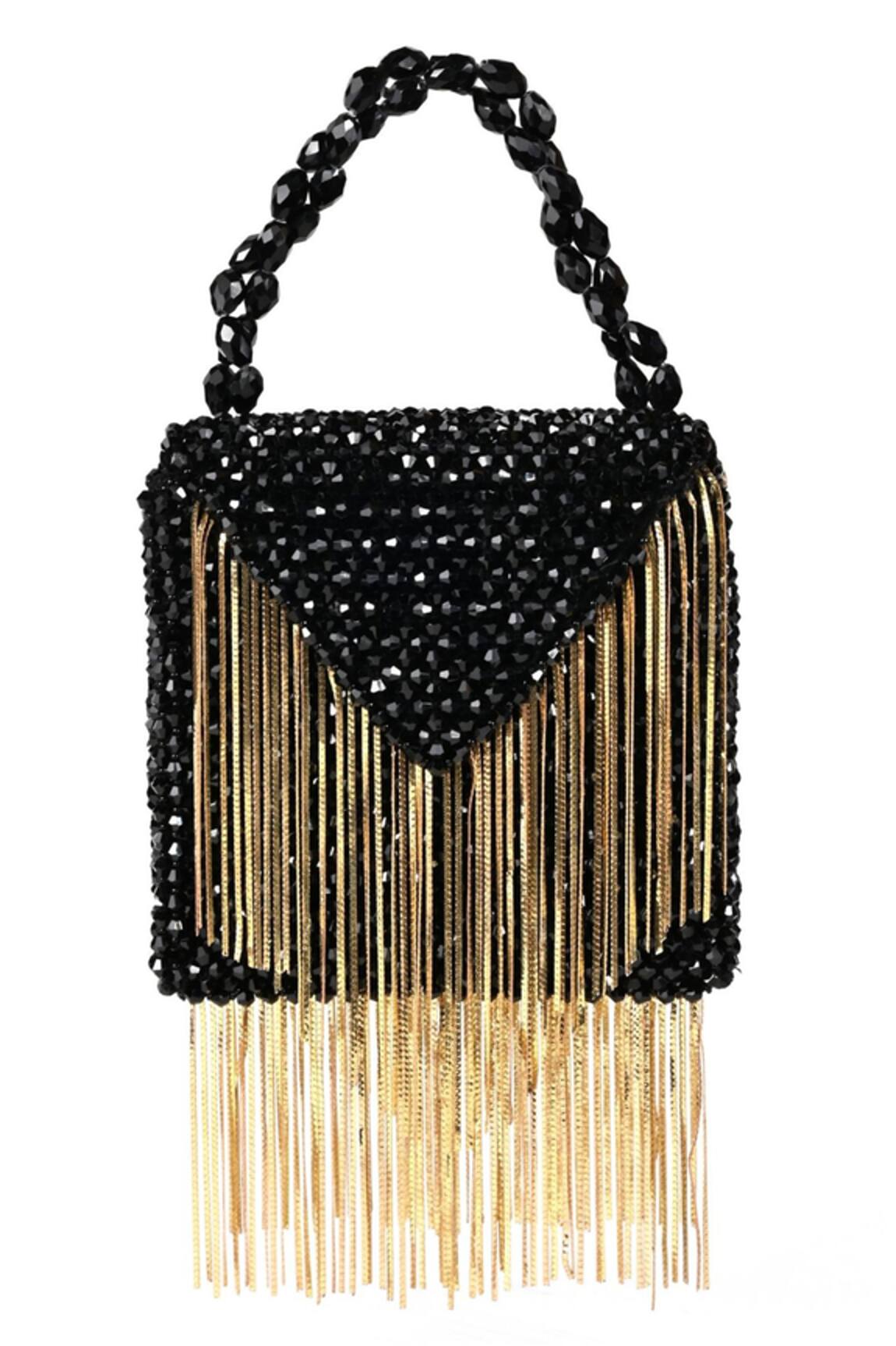 House of Kosha Natali Suede Crystal Embellished Bag 
