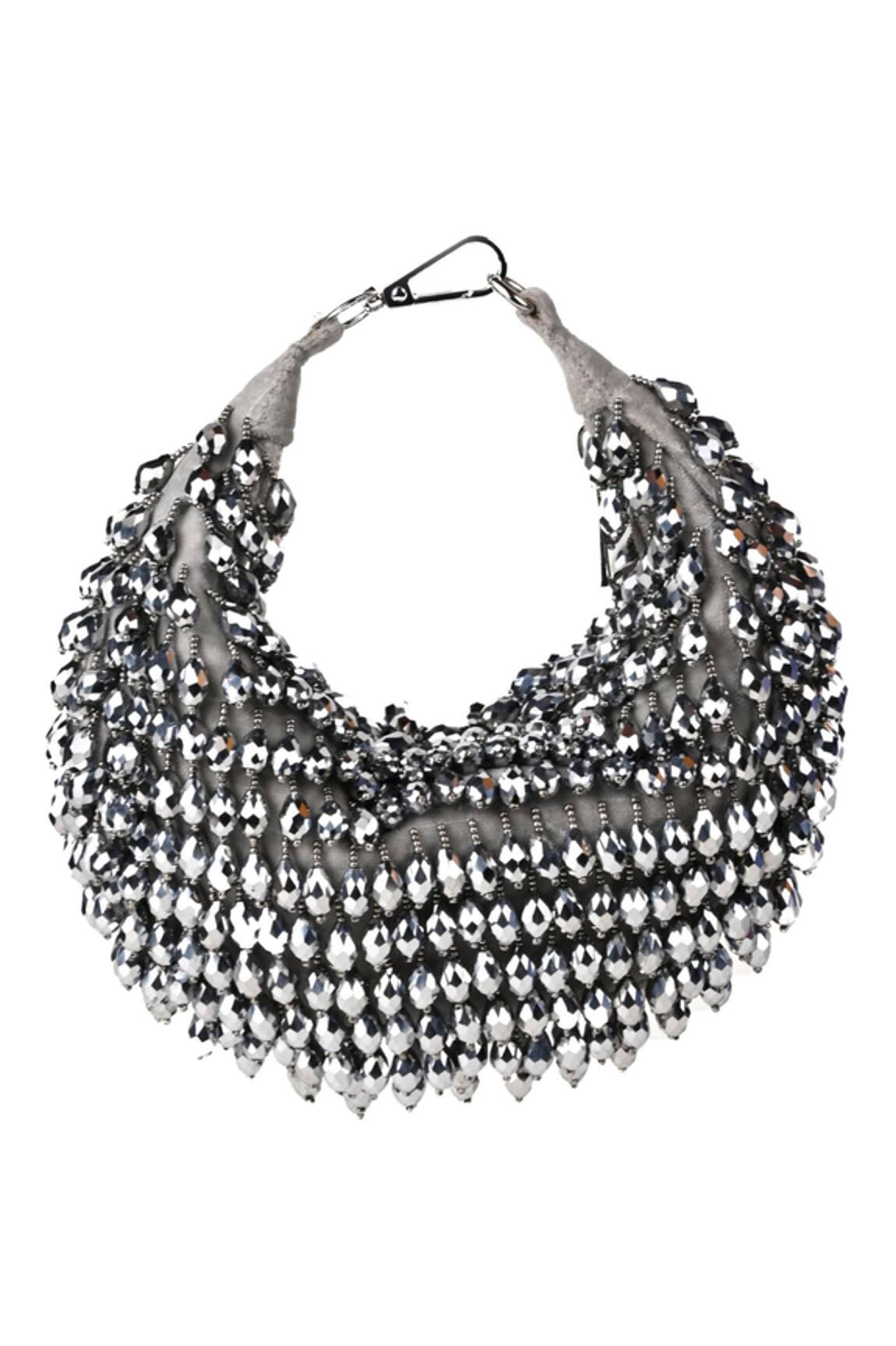 House of Kosha Ophelia Suede Embellished Hobo Bag 