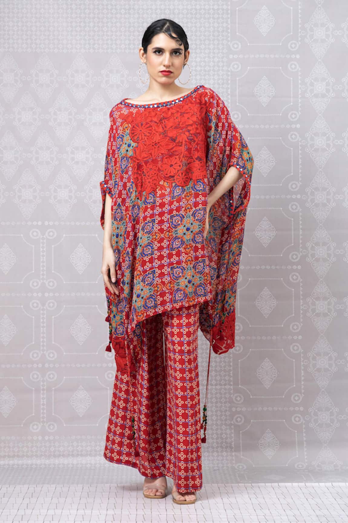 Niki Mahajan Handblock Print Top With Pant