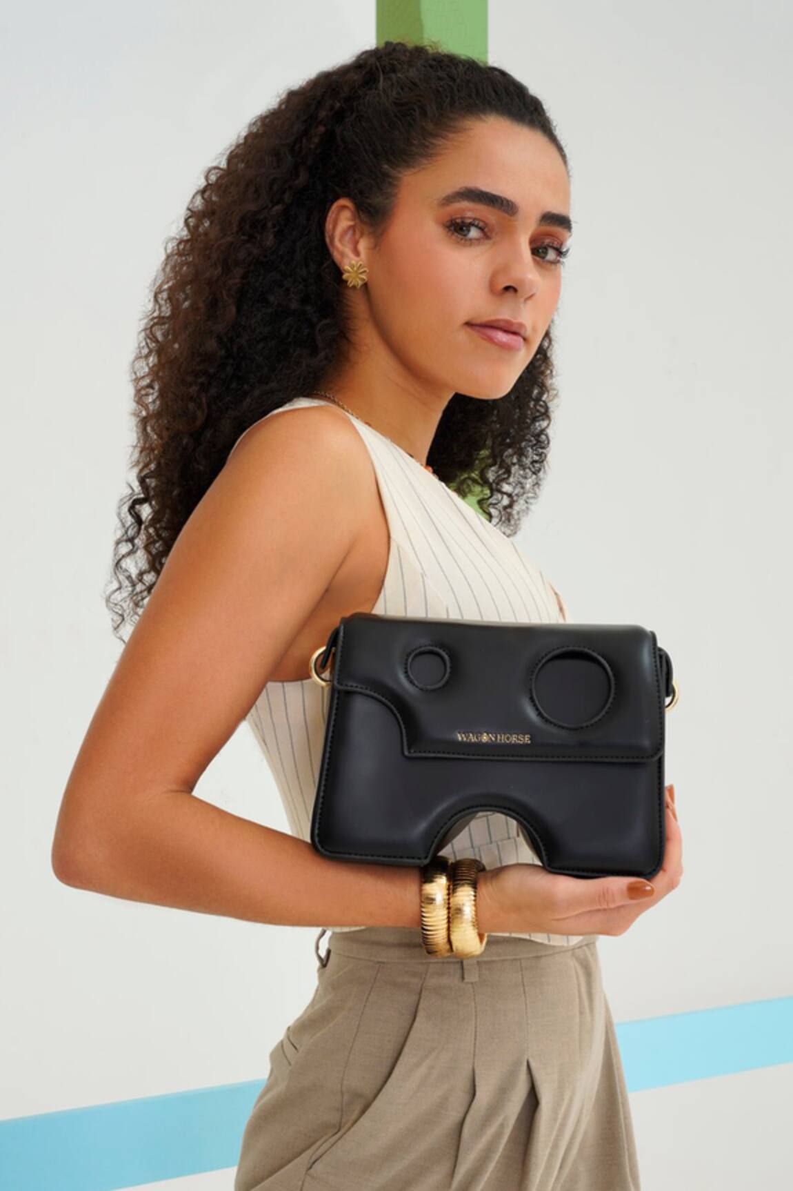 Wagon Horse Falabella Rectangle Shaped Crossbody Bag 