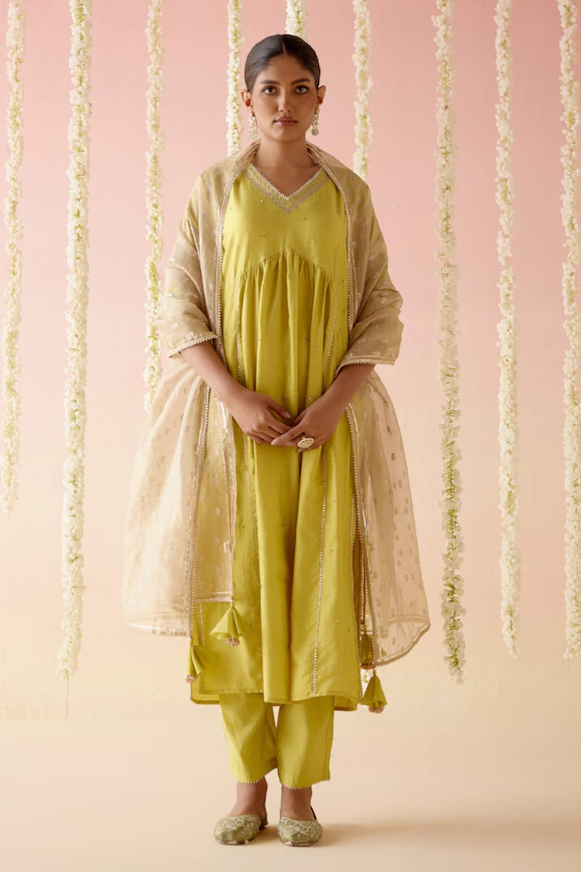 Nero India Embroidered A-Line Flared Kurta Pant Set 
