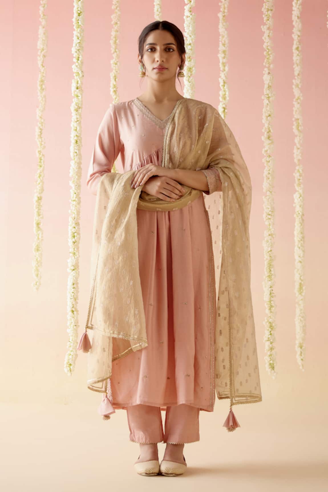 Nero India Embroidered Flared Kurta Pant Set 