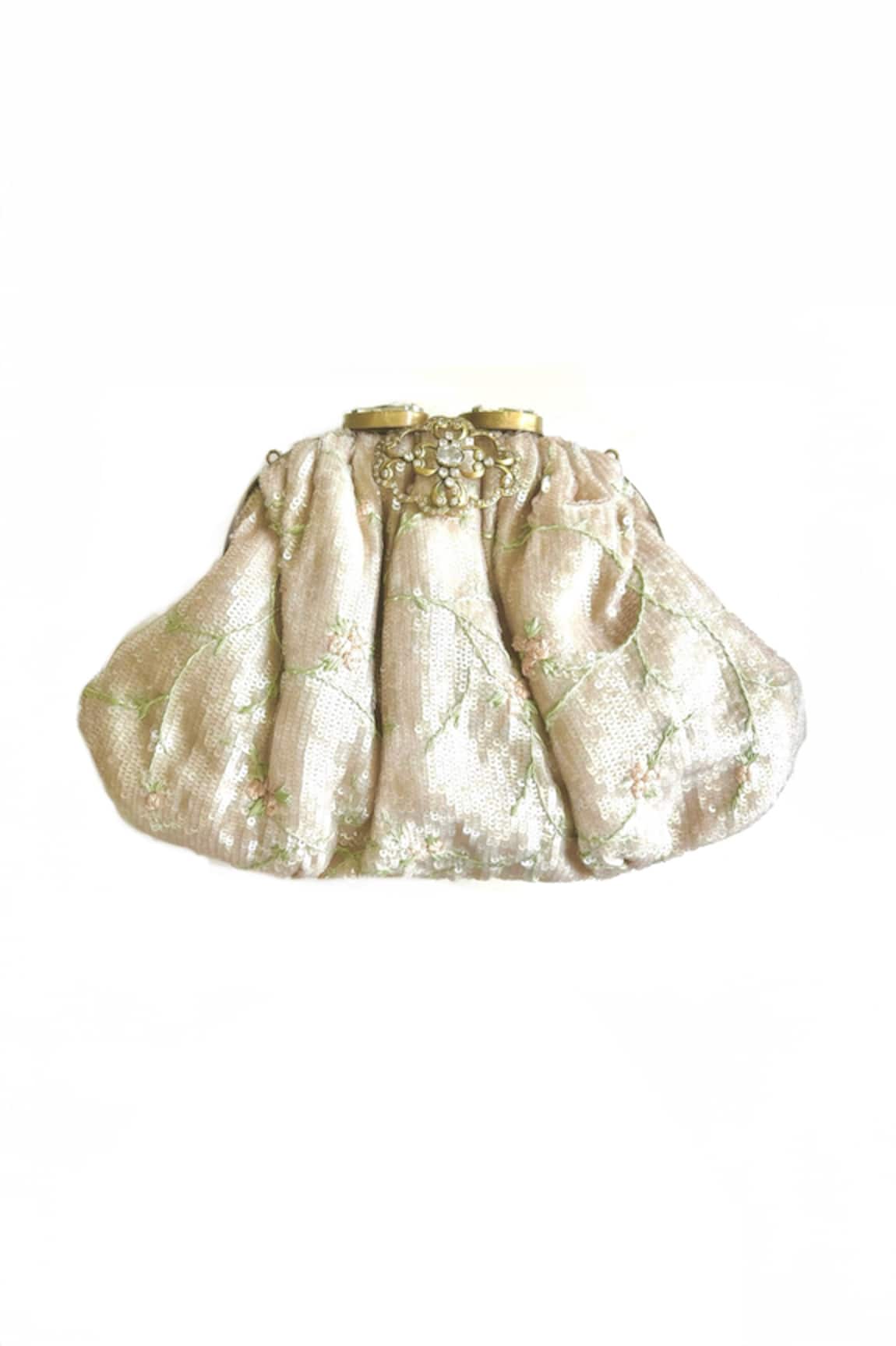 Kokommo Mini Roses Aari & Sequin Embroidered Clutch 
