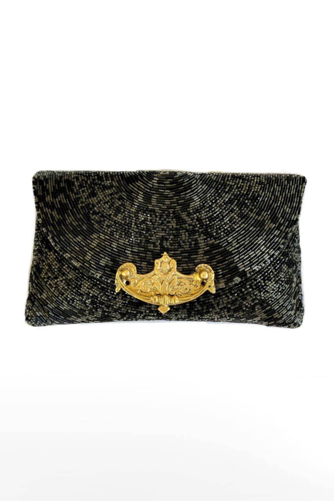 Kokommo Demilune Cutdana Embroidered Clutch