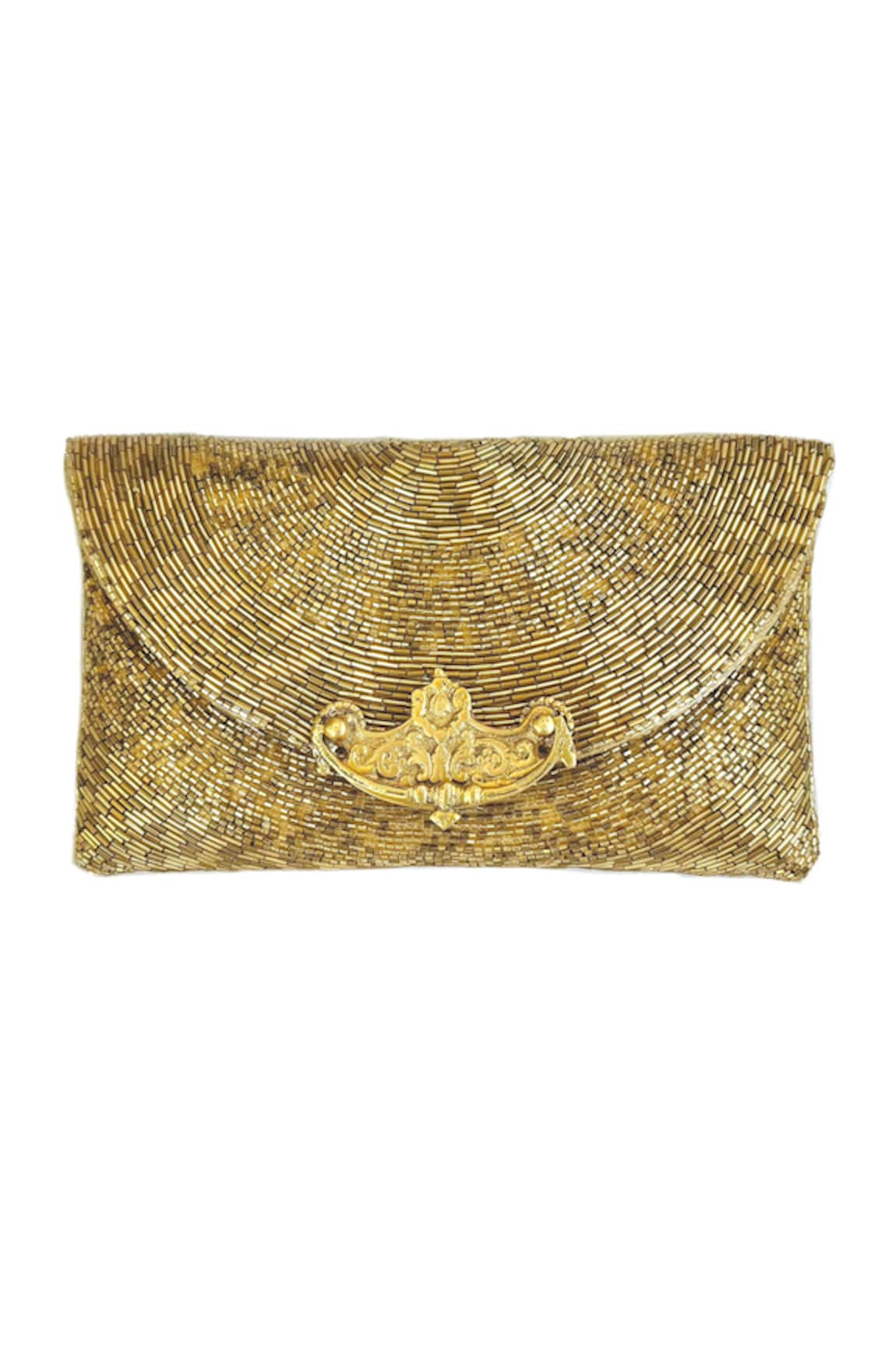 Kokommo Demilune Cutdana Swerve Embroidered Clutch