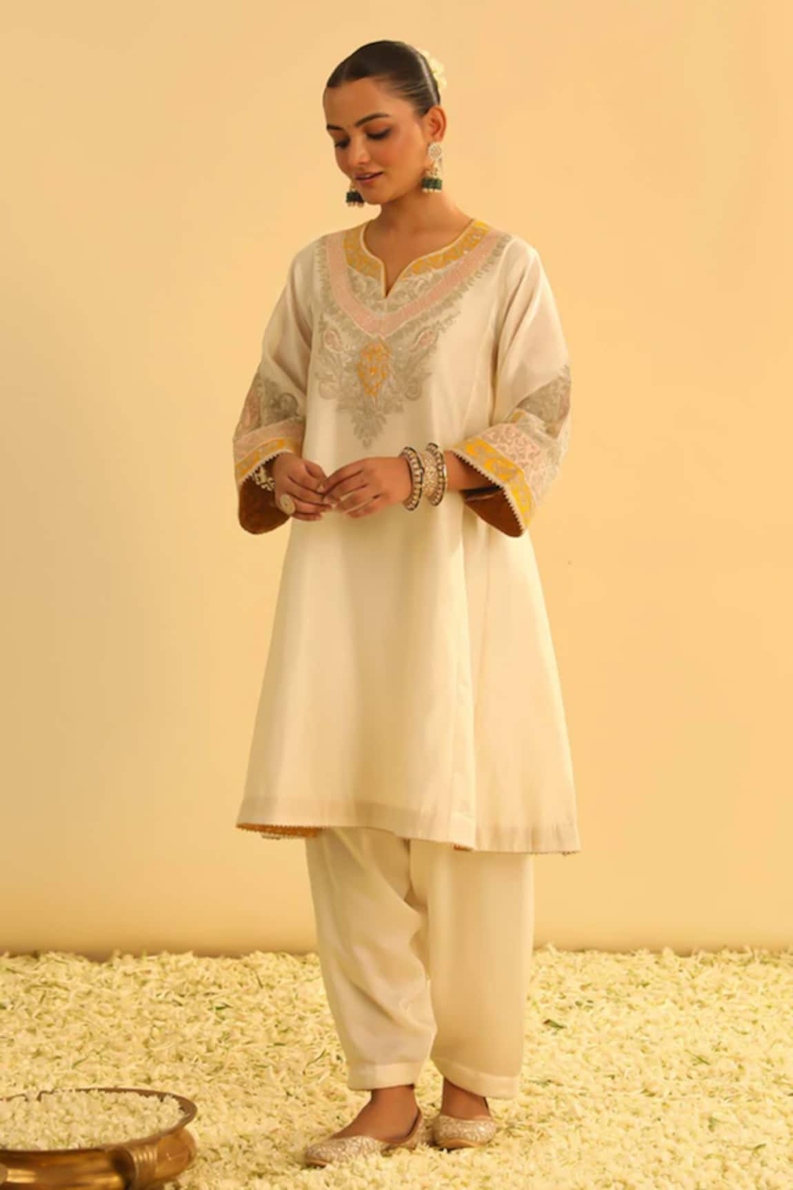 Sheetal Batra Mehrish Embroidered Kalidar Kurta & Pant Set