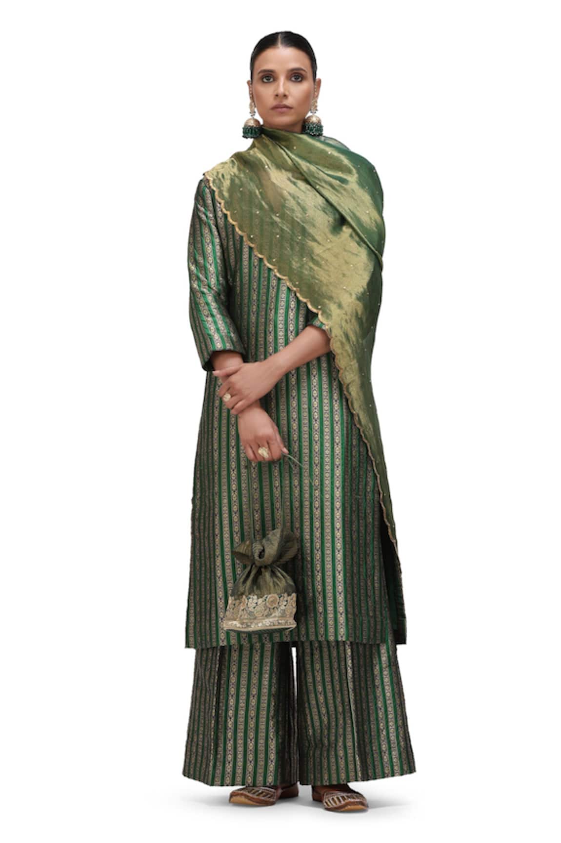 Mimamsaa Chaya Scallop Hem Dupatta 