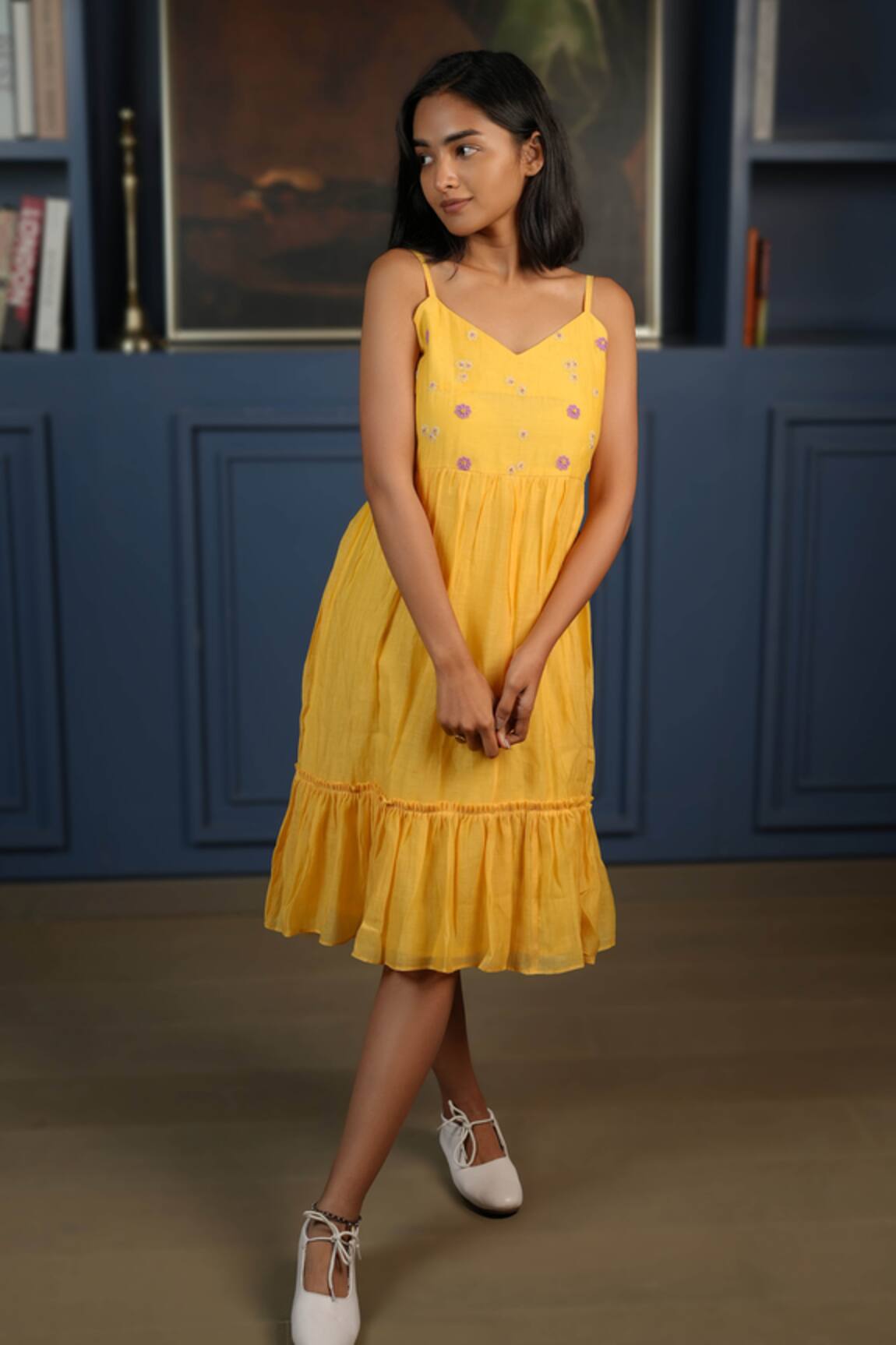 KKANYAAH Retro Royal Embroidered Dress 