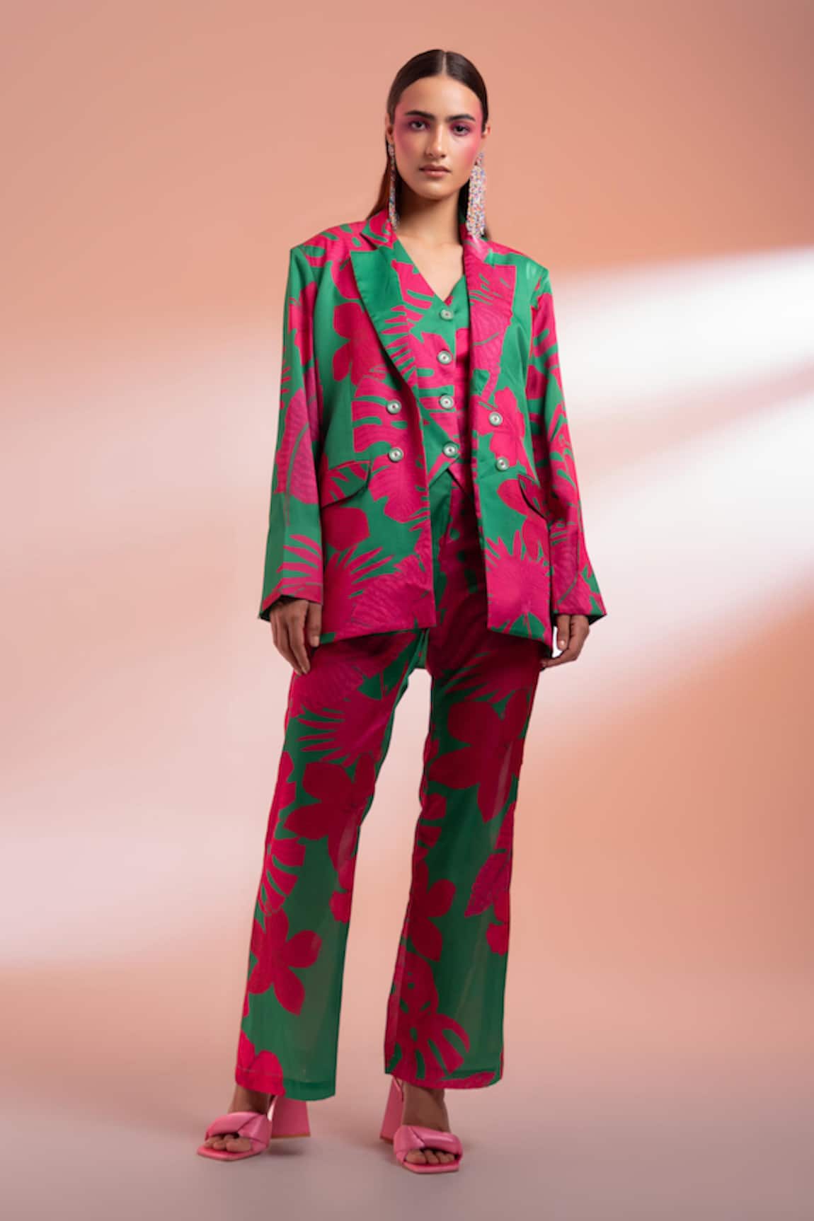 Gazab by Miku Kumar Louvre Love Paris Printed Jacket Pant Set
