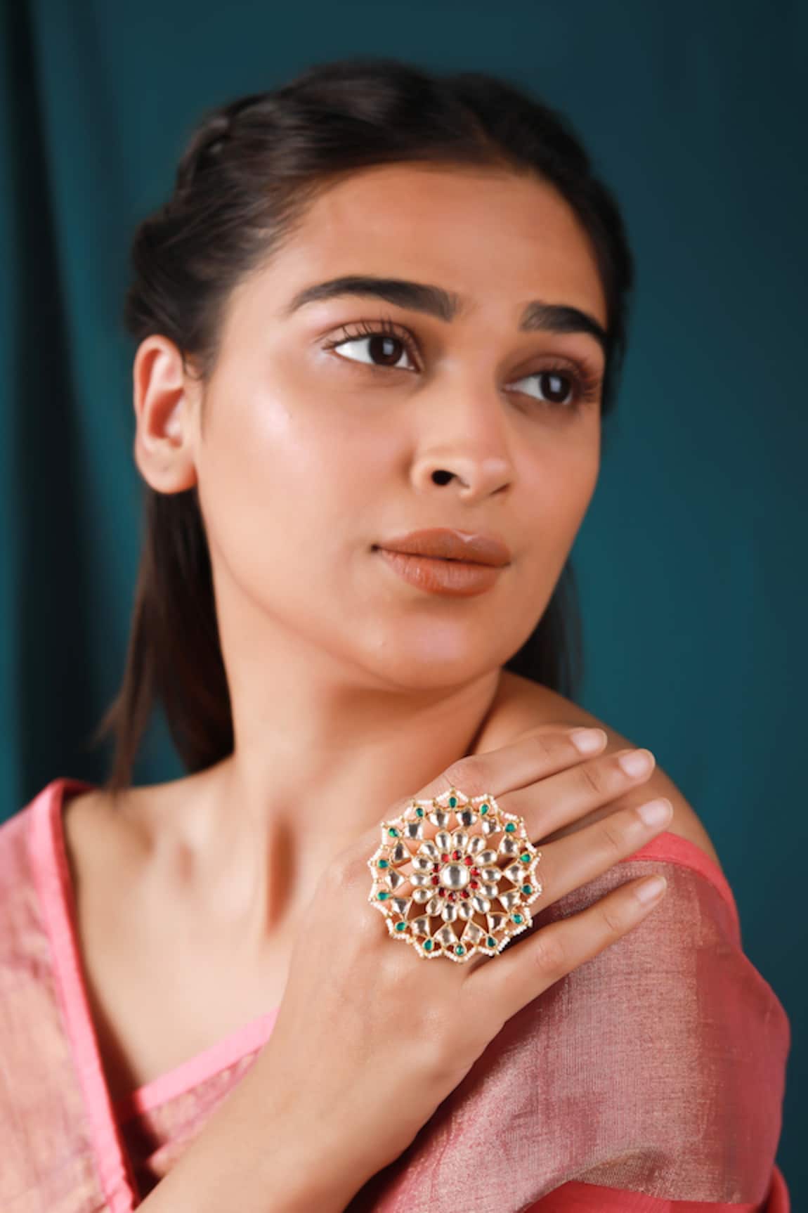 Riana Jewellery Floral Carved Ring 