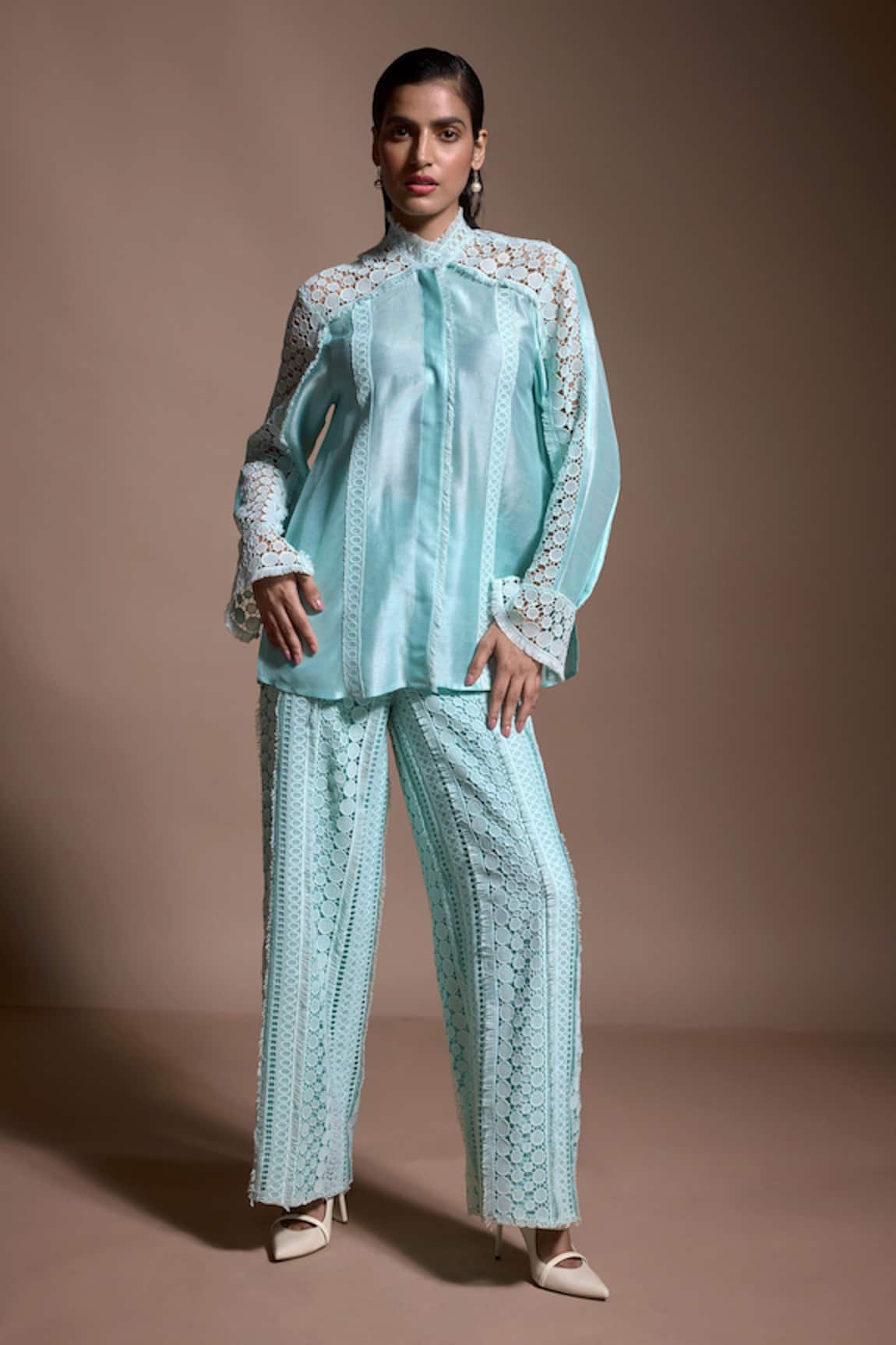 Dash And Dot Geometric Lace Work Pant 