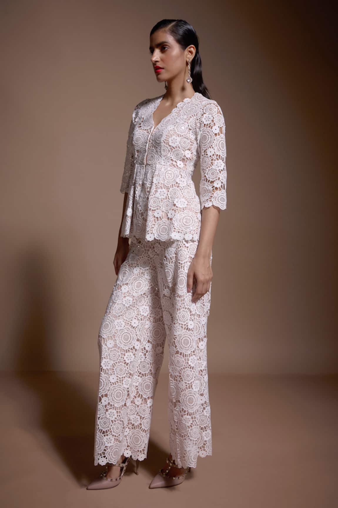 Dash And Dot Clear Sequin Applique Work Pant 