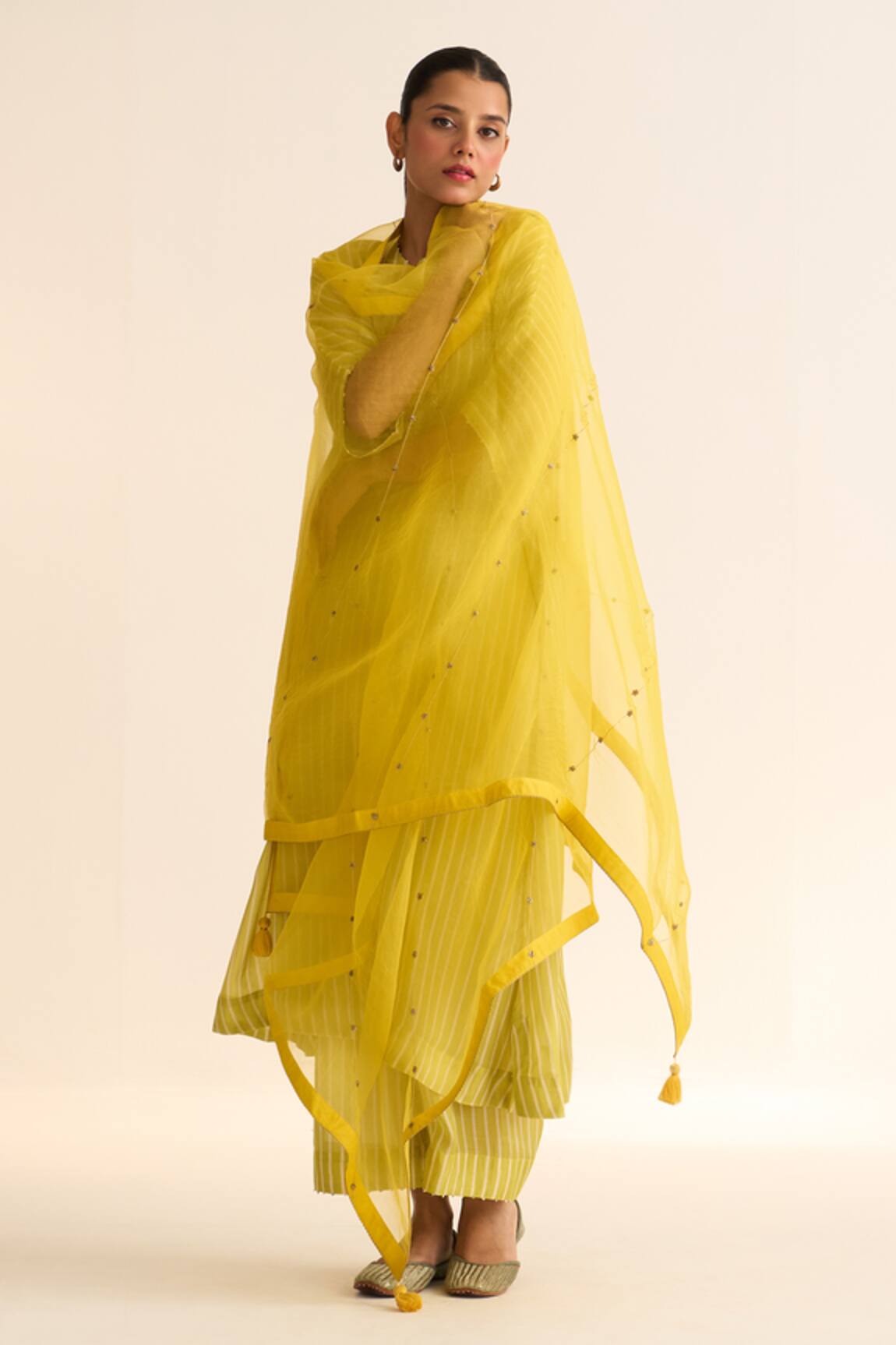 Dot Star Bell Embroidered Dupatta 