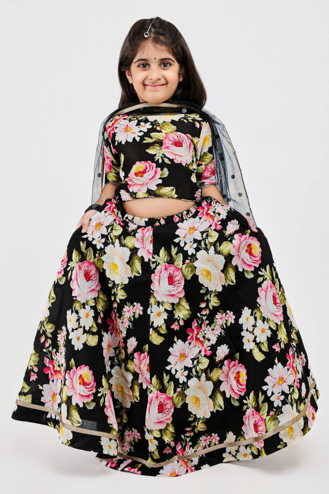Mamma Plz Rose Print Lehenga Set 
