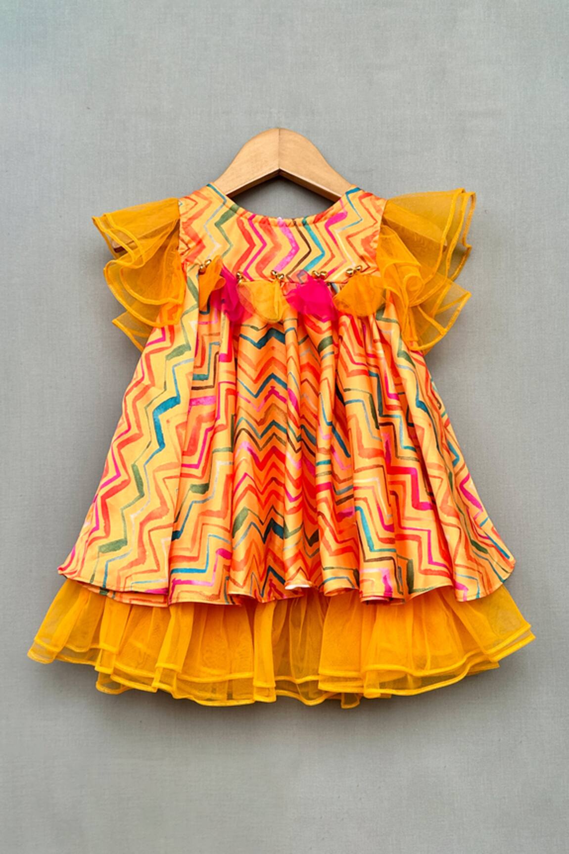 Label Neeti Zig-Zag Print Layered Dress