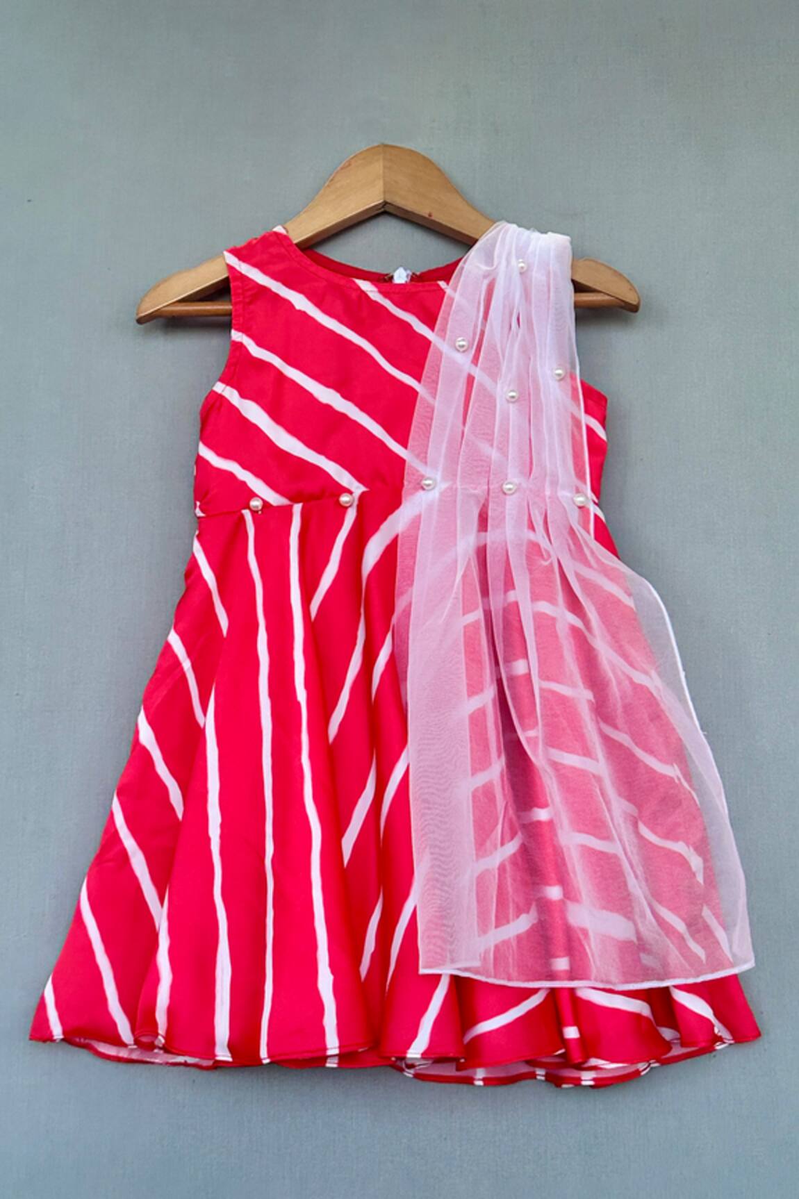 Label Neeti Diagonal Stripe Print Dress