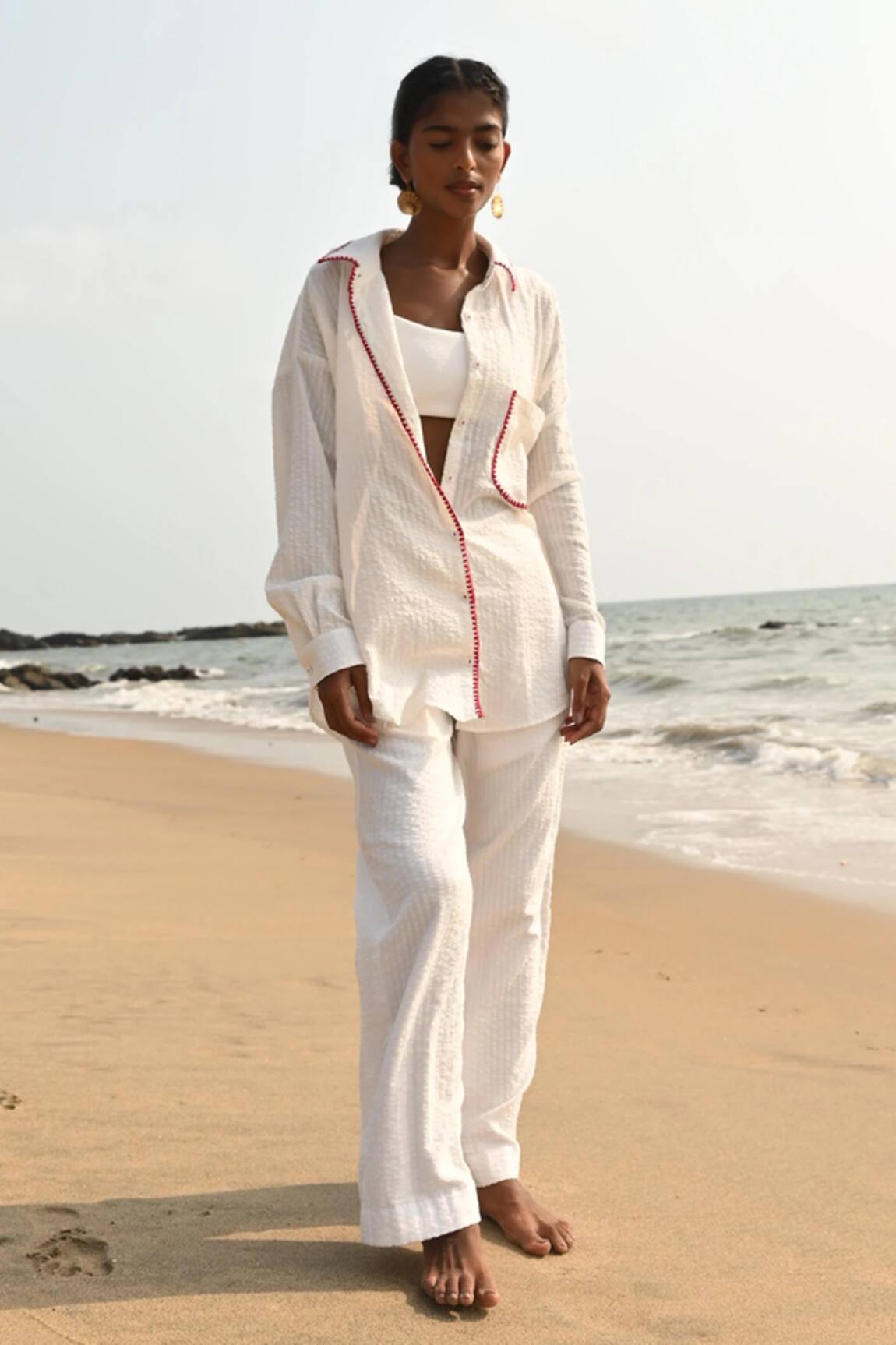 Shop Nirvanaa Aster Thread Embroidered Shirt