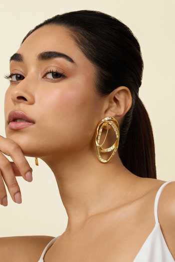 Isharya Triple The Joy Embellished Earrings 