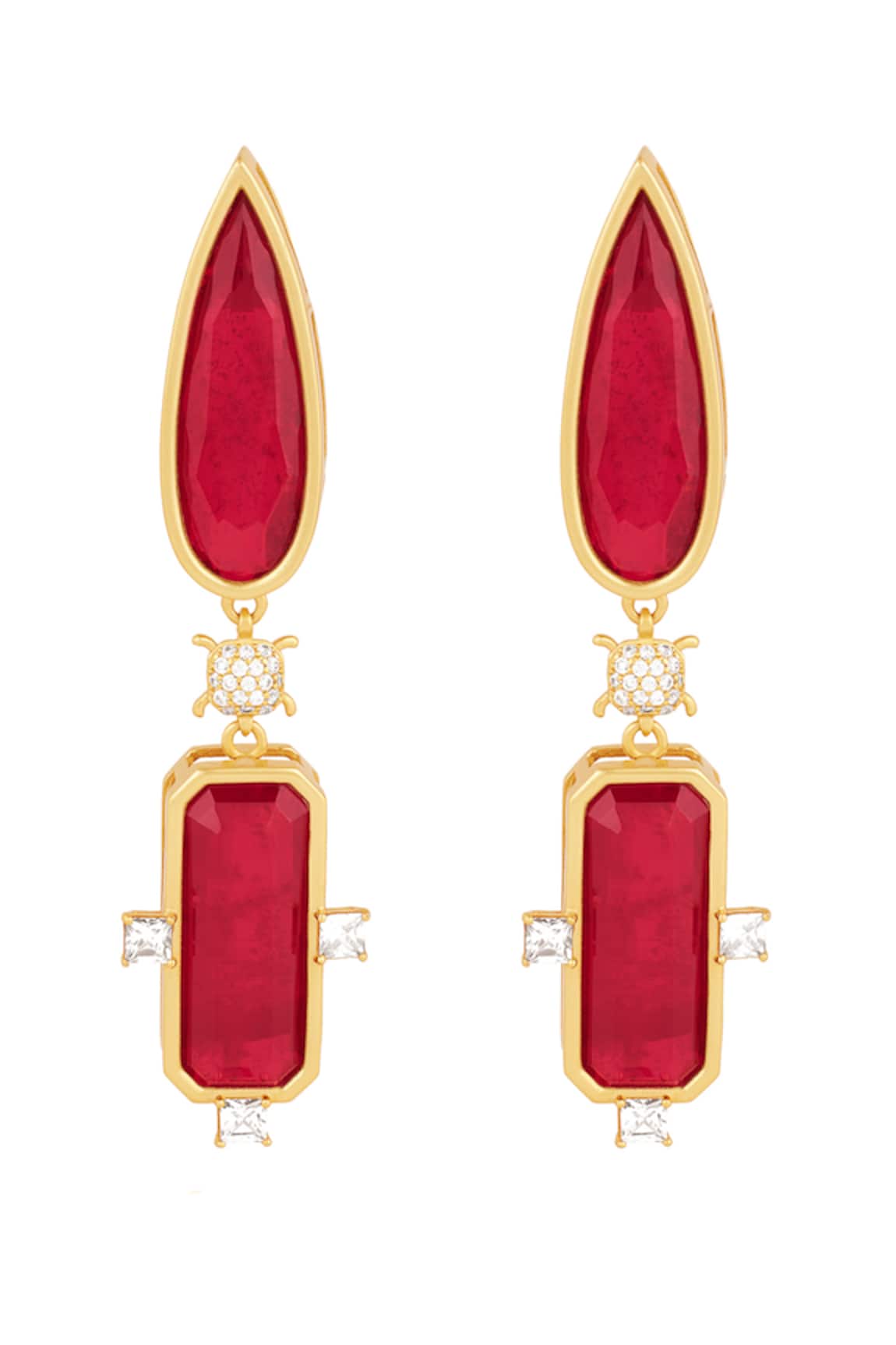 Isharya Rossette Doublet Stone Tortoise Danglers 