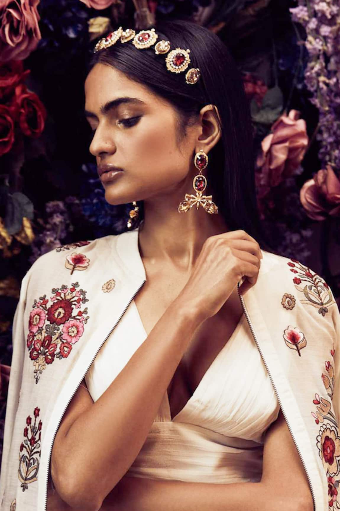 Ornamaas Carved Abstract Embellished Earring