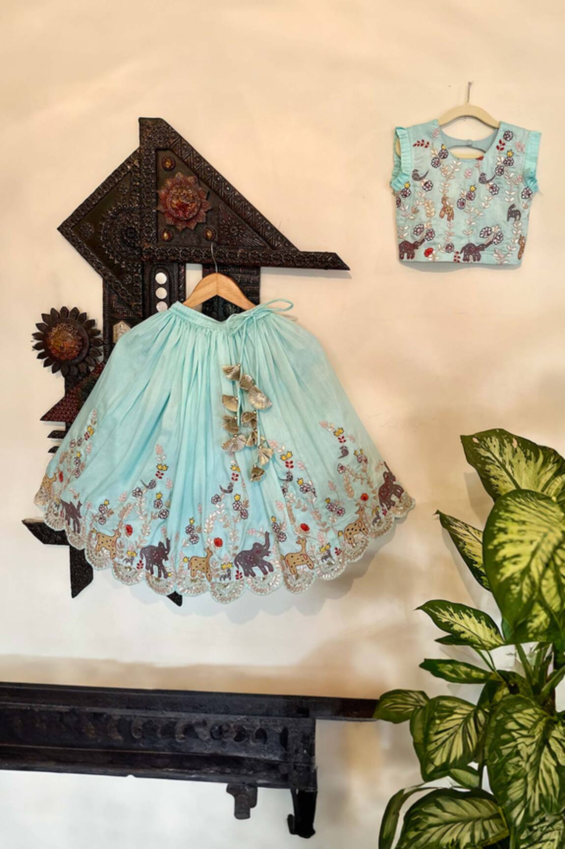 Rage Attire-Sweta Saria Animal Thread Embroidered Lehenga With Blouse