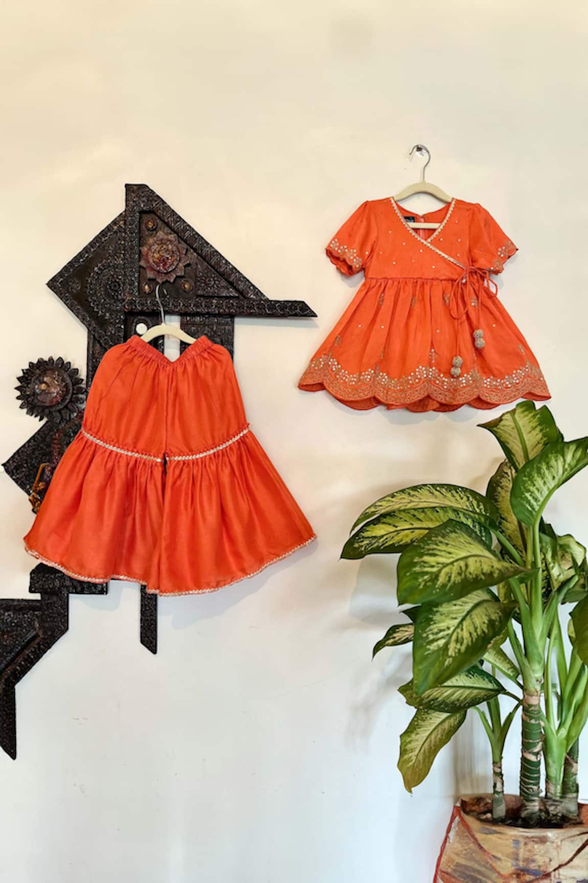 Rage Attire-Sweta Saria Dori Floral Embroidered Angrakha With Sharara