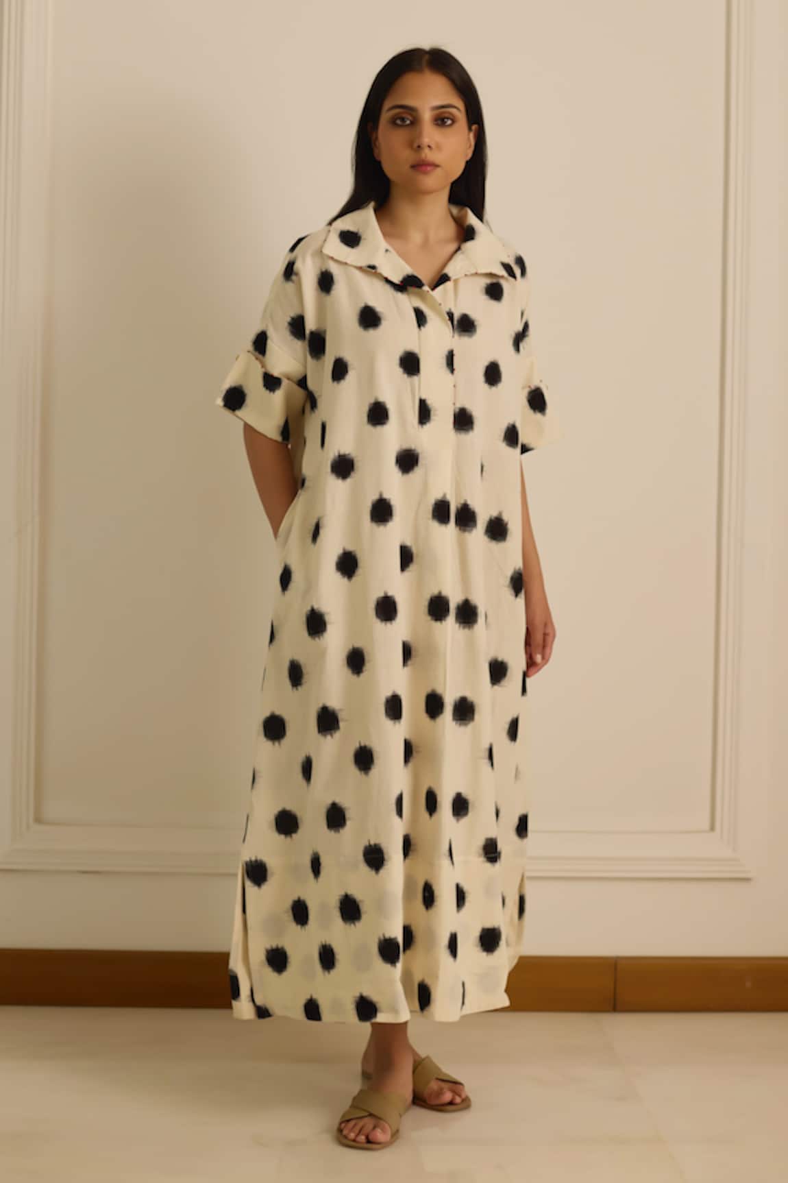 Vasstram Ikat Print Shirt Dress 