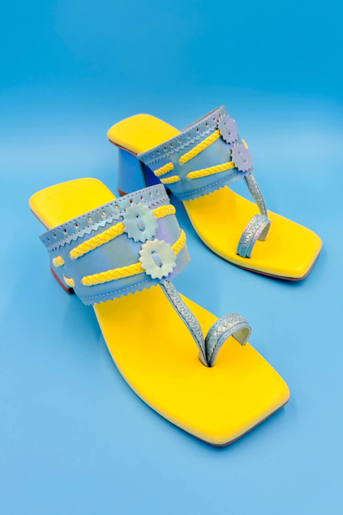 Shiveen Shiveen Chitrapada Braided Strap Woven Kolhapuri Heels