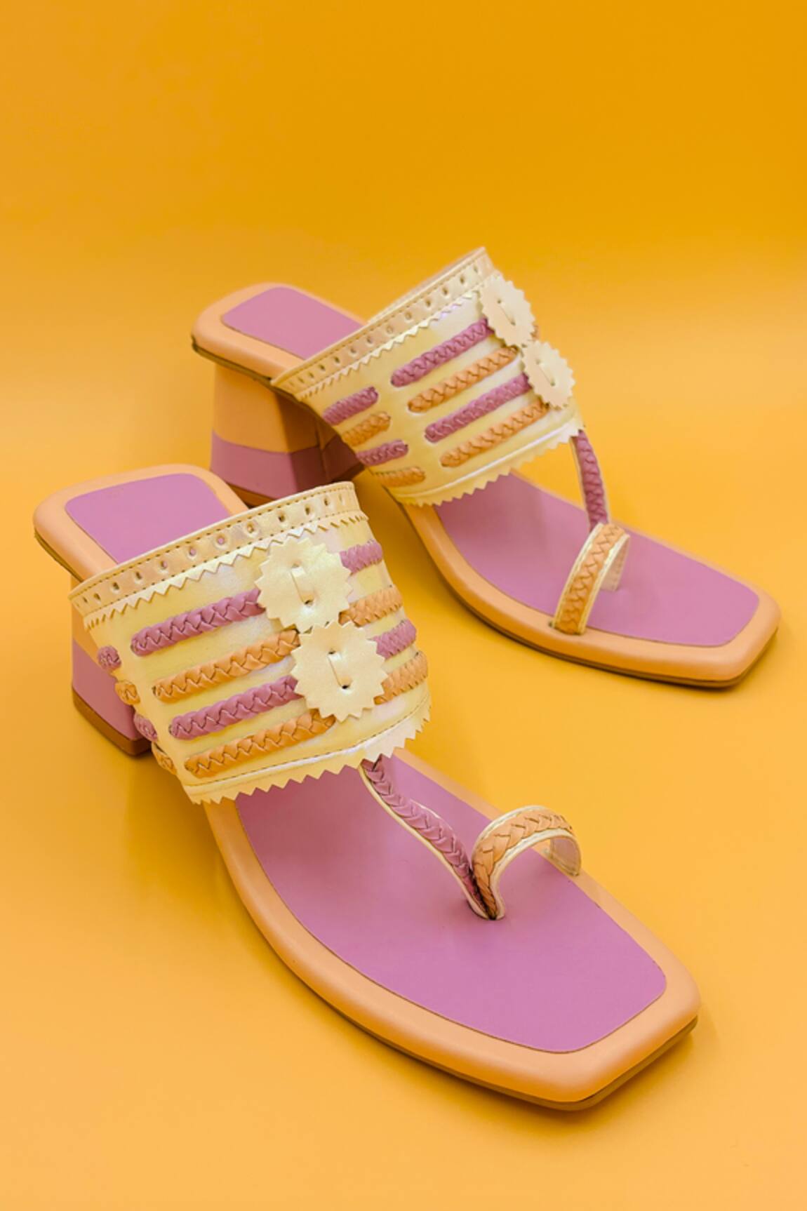 Shiveen Shiveen Kolhapuri Heels with Braided Strap 