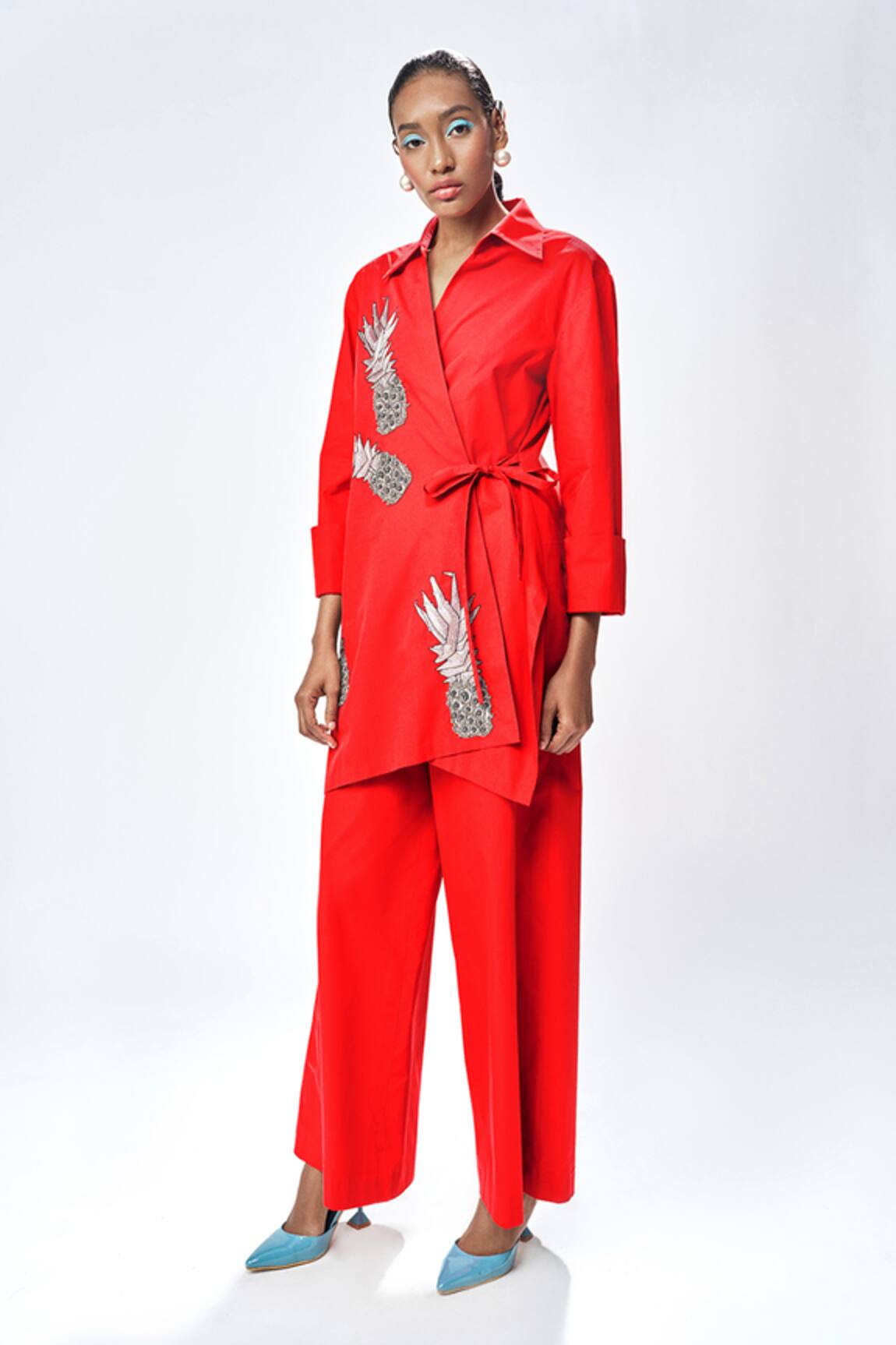 Shahin Mannan Pineapple Embroidered Shirt With Pant