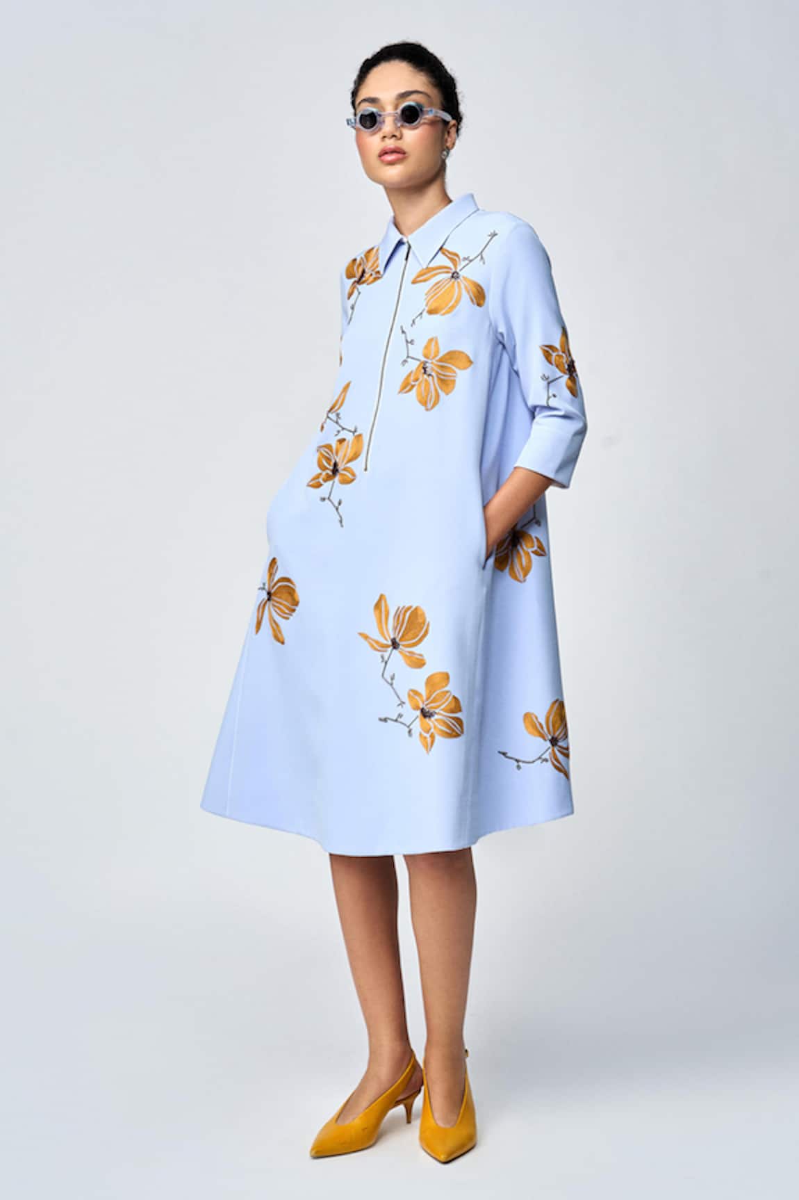 Shahin Mannan Magnolia Embroidered Midi Dress 