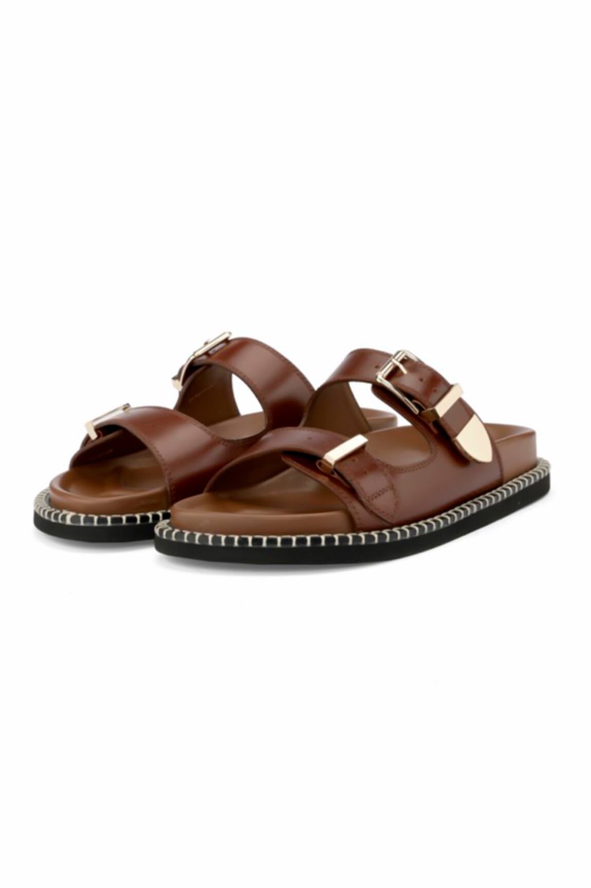 Oroh Modica Leather Buckle Flat Sandals 