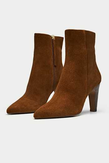 Oroh Brown Pointed Toe Ankle Boots 