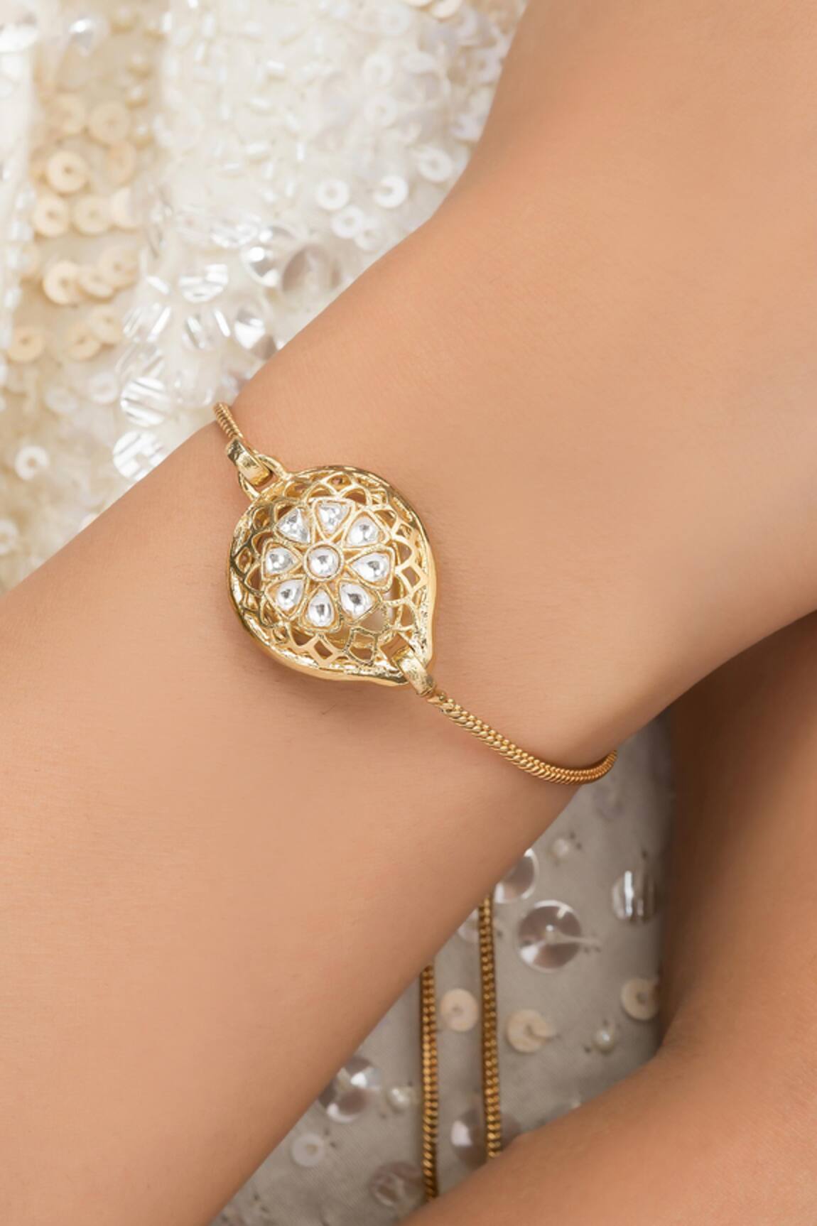 Vasundhara Rafia Tear Drop Shaped Bracelet
