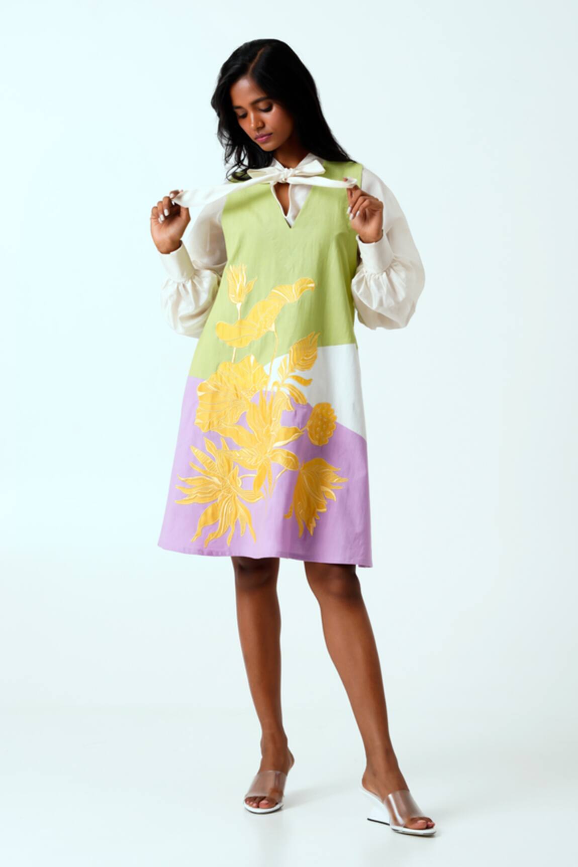 Madder Much Woven Tie-up Shirt & Floral Dress 