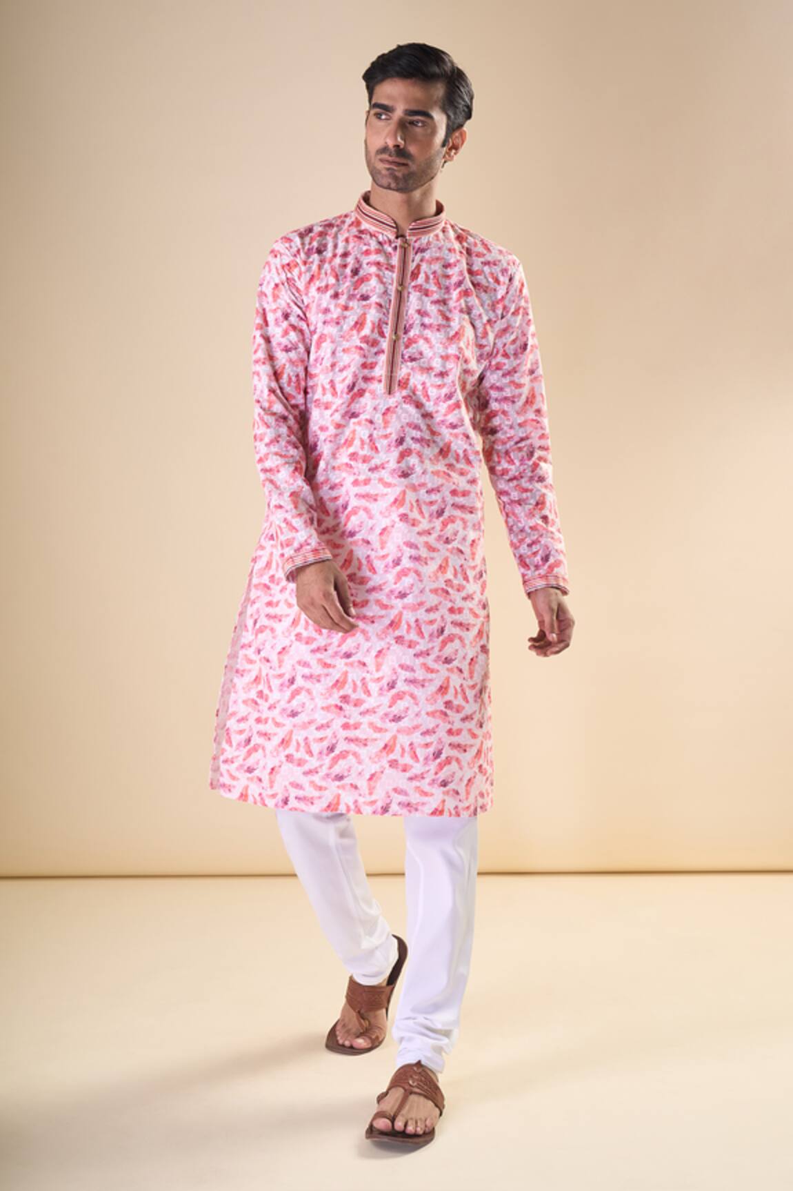 Arihant Rai Sinha Feather Print Straight Kurta 
