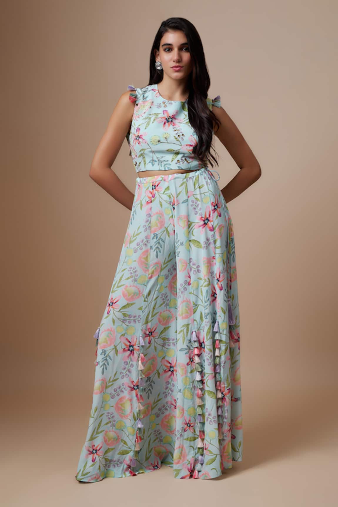 Payal Singhal Flora Dream Print Embellished Choli With Sharara 