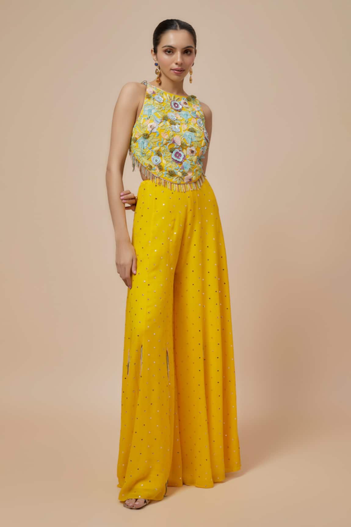 Payal Singhal Rosa Embroidered Back Tie Up Choli With Sharara 