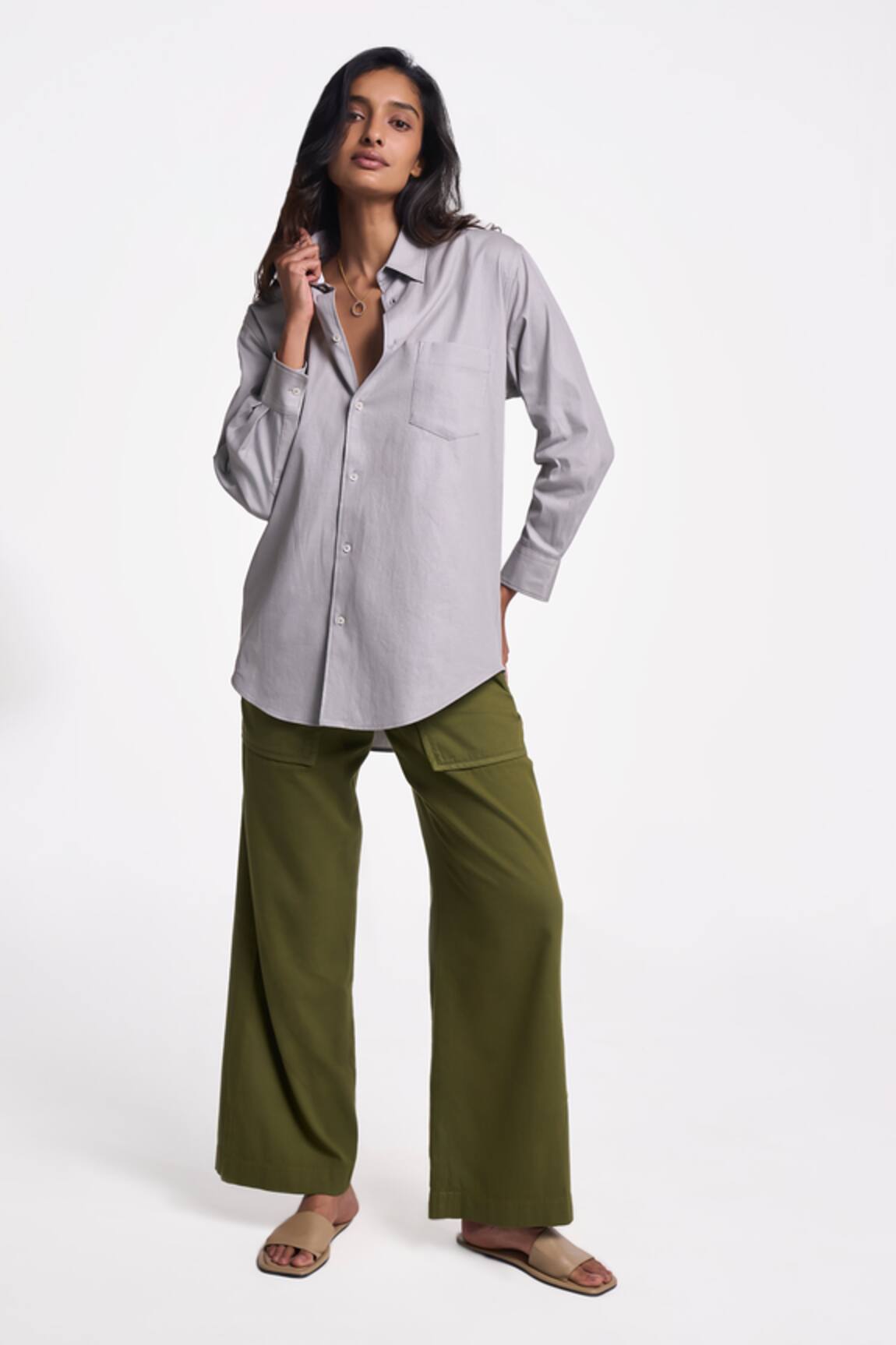 Terra Luna Leda Solid Straight Shirt 