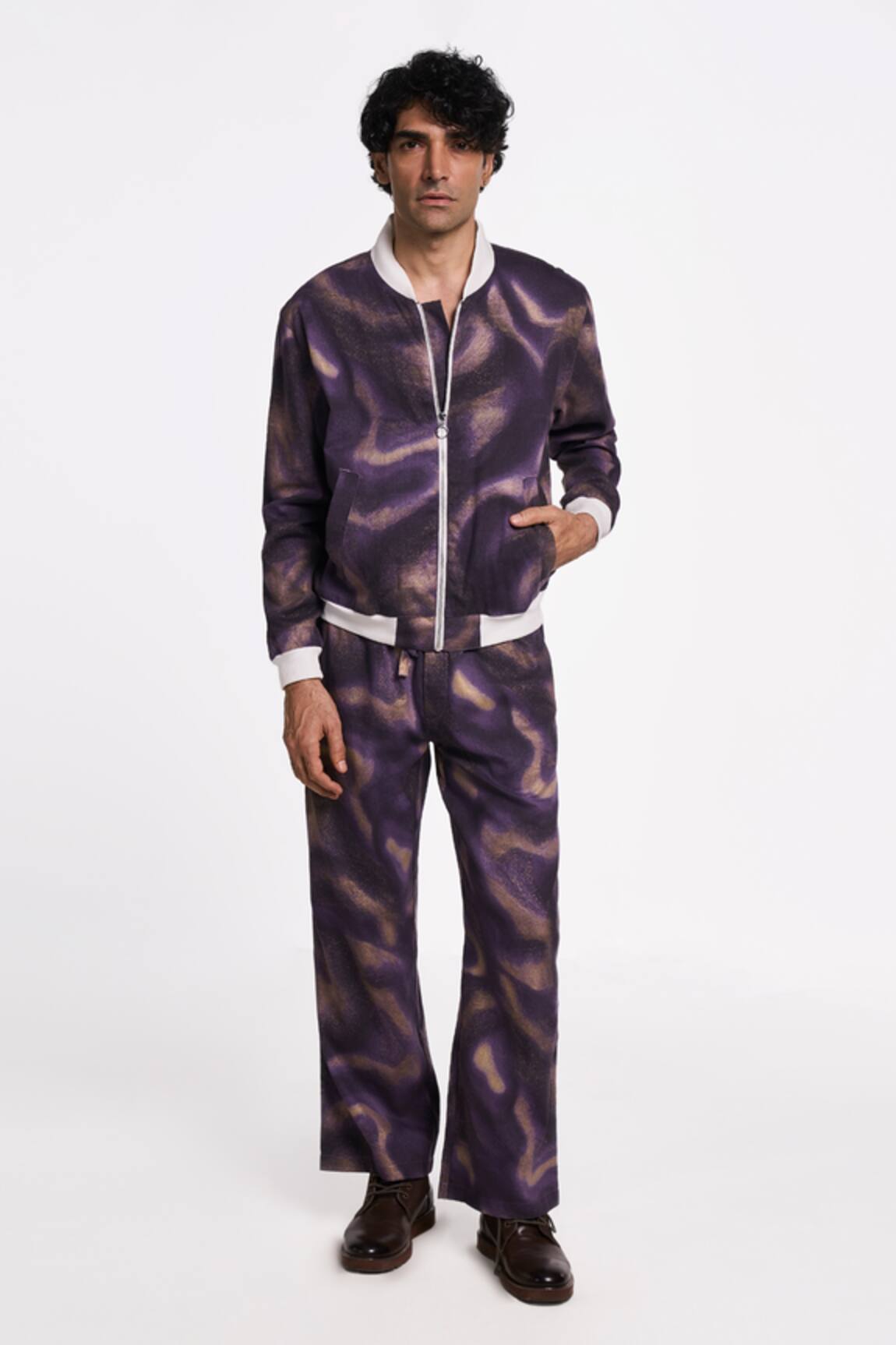 Terra Luna Berghain Milky Way Pattern Bomber Jacket