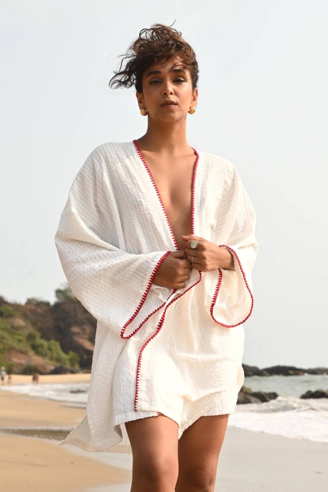 Shop Nirvanaa Ryan Embroidered Overlay Shirt