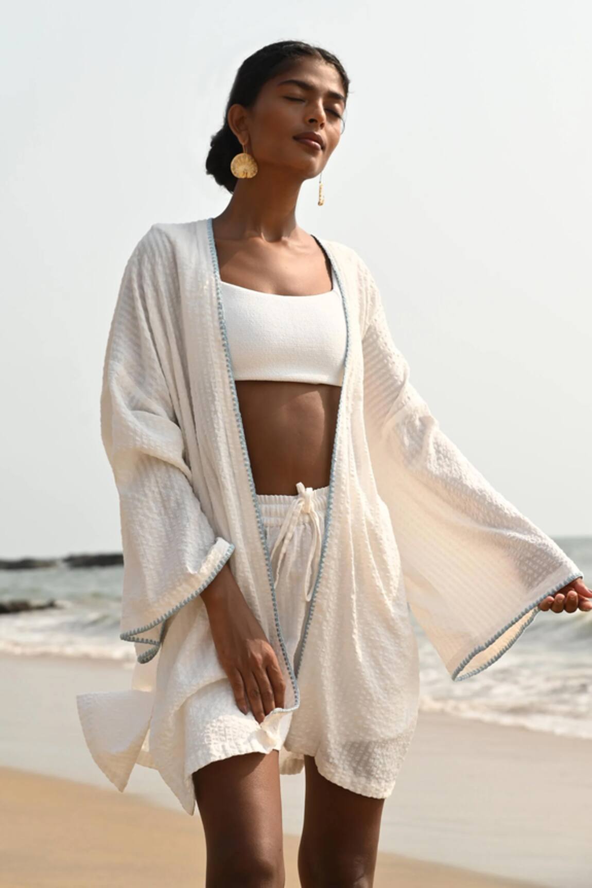 Shop Nirvanaa Ryan Patchwork Overlay Shirt