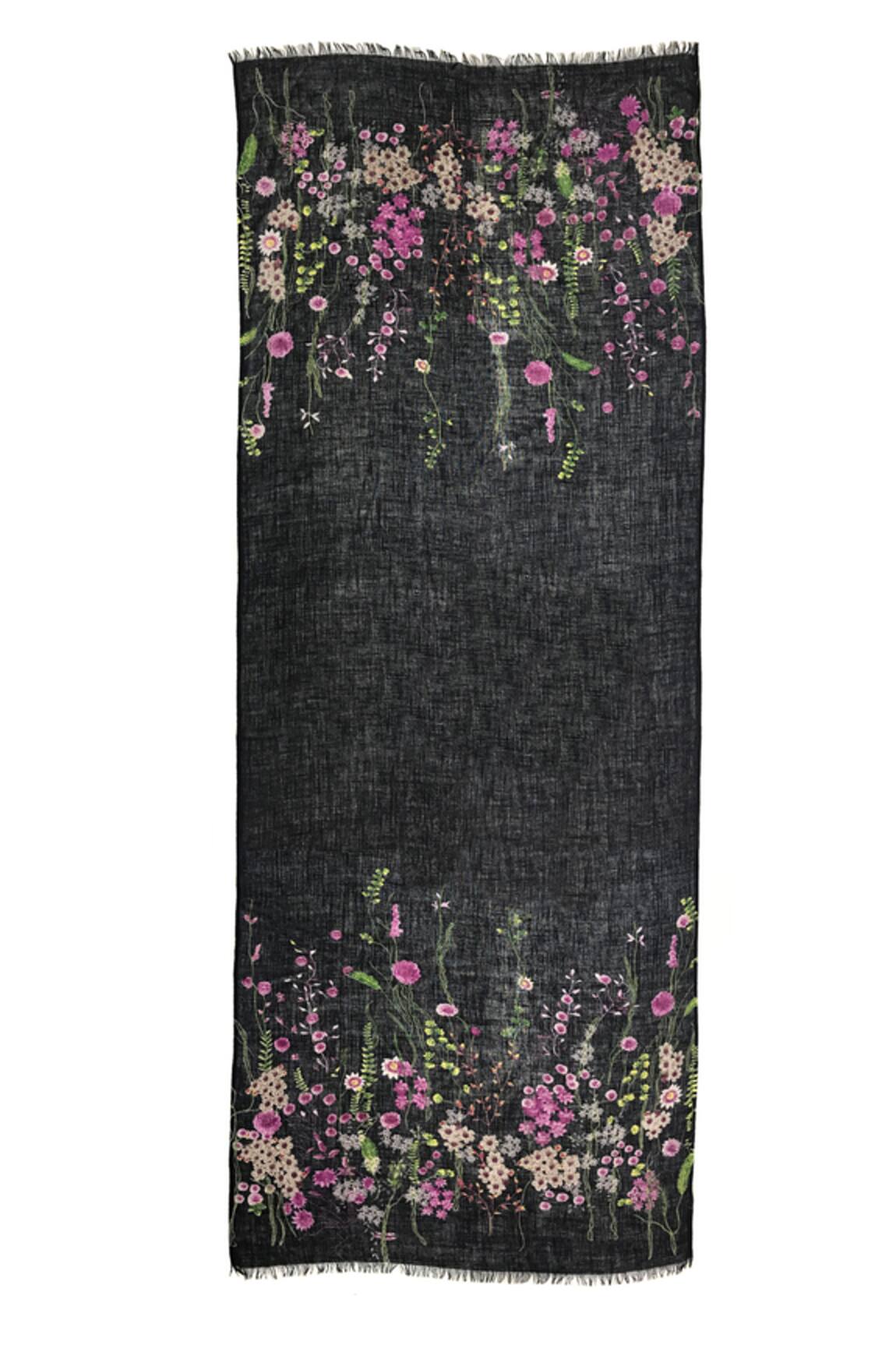 Pashma Night Of Wildflowers Silk Cashmere Scarf 