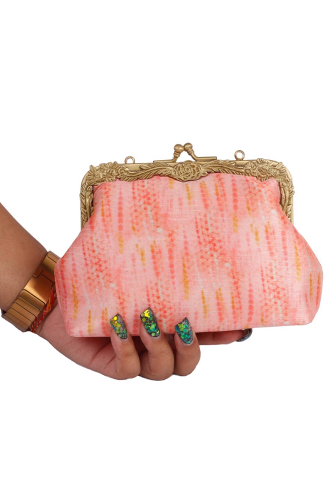 Vareli Bafna Bandhani Print Clutch