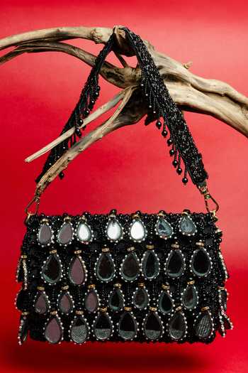 Nayaab By Sonia Aaina Kasse Embroidered Box Shaped Potli Bag 