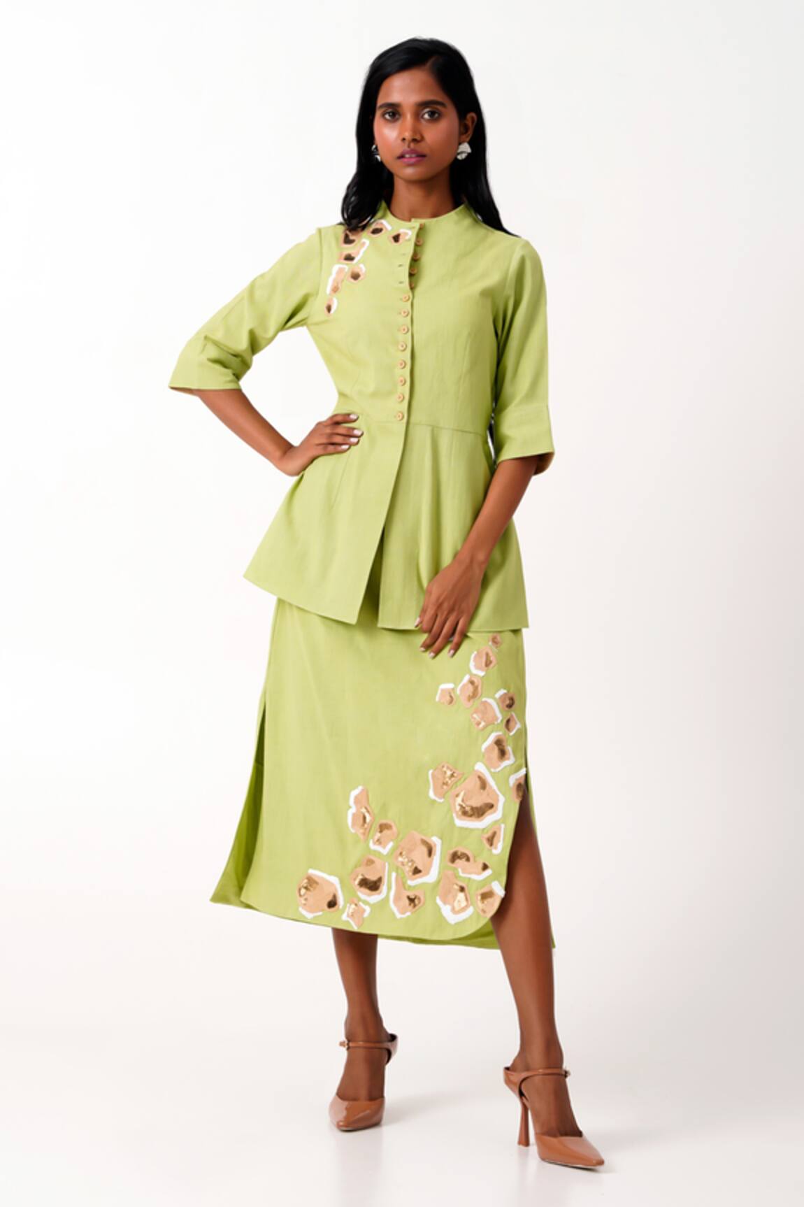 Madder Much Spring Sierra Peplum Top With Tapered Skirt 