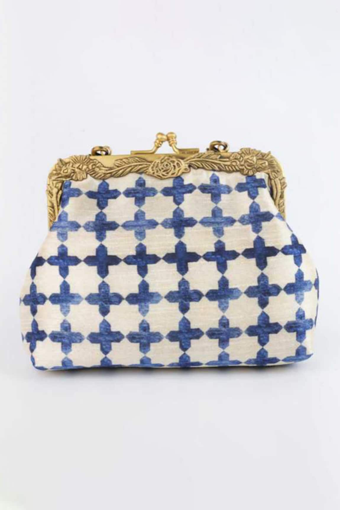 Vareli Bafna Jaali Floret Print Clutch