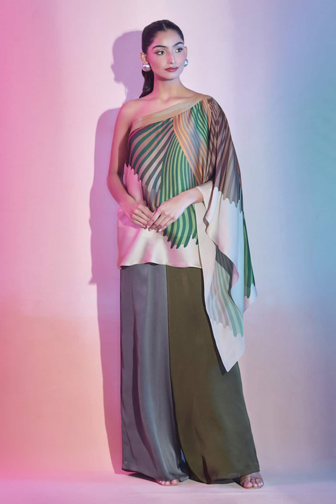 Amit Aggarwal Asymmetric One Shoulder Top