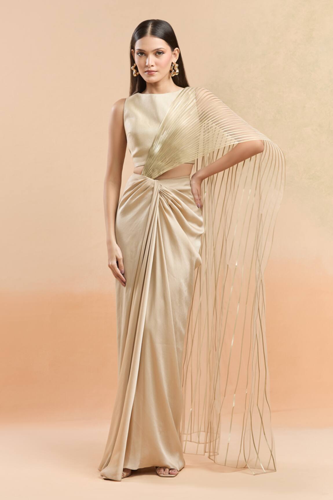 Amit Aggarwal Embellished Draped Saree Set 