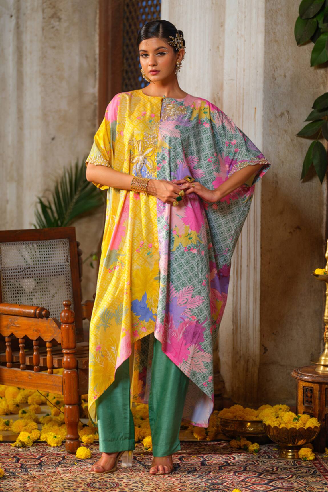 Anu Pellakuru Printed Asymmetric Tunic & Pant Set 